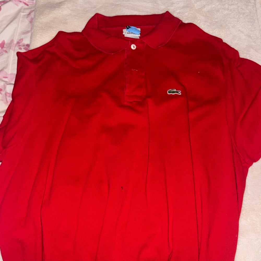 men’s red lacoste polo